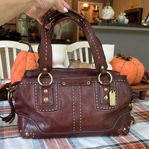 Coach Dark Brown Leather Satchel